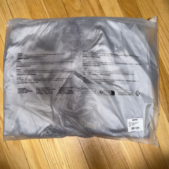 Skims Silk Feather Trim Long Robe in Mirror size M Sold Out Online SKU693 - Picture 2 of 6